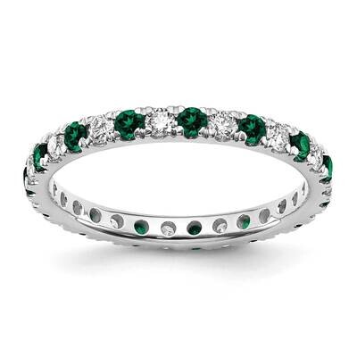 Si1/Si2 G H I &amp; Created Emerald Eternity Band 14k White Gold Lab Grown Diamond ET0049-CEM-050-85WLG…