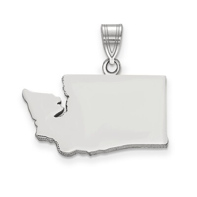 Washington State Pendant Charm 14k White Gold Engravable XNA707W-WA, MPN: XNA707W-WA, 886774753799