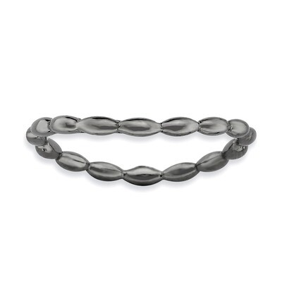 Black-plate Wave Ring - Sterling Silver Polished QSK673, MPN: QSK673, 886774175669