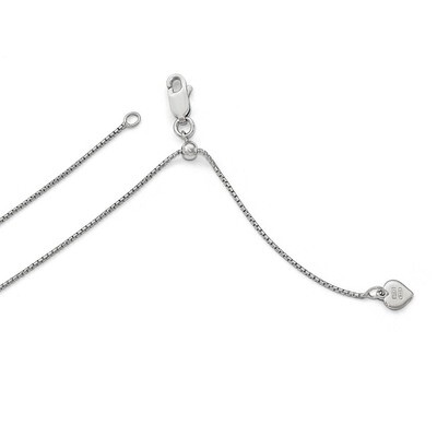 Leslie&#39;s .95 mm Round Rectangle Box Adjustable Chain 30 Inch Sterling Silver HB-FC37-30, MPN: FC37-…