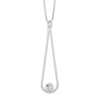 Diamond-Cut Ball Teardrop with 2 Inch Extension Necklace Sterling Silver QG6124-15.5, MPN: QG6124-1…