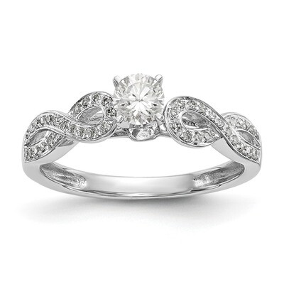 Peg Set Diamond Semi-mount Criss-Cross Engagement Ring 14k White Gold RM2574E-012-WAA, MPN: RM2574E…