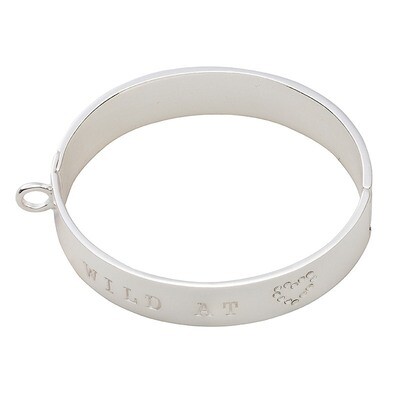 Nikki Lissoni Wild At Heart Bangle of 1cm with Swarovski Crystals  Silver-Plated 19cm 7.4 inch B112…