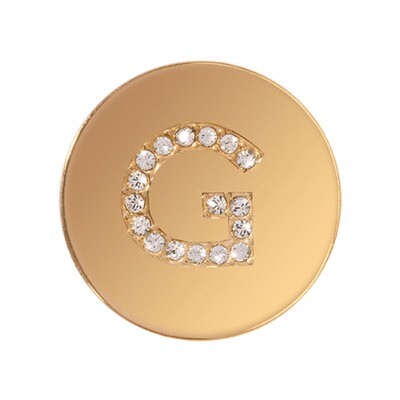 Nikki Lissoni Sparkling Letter Initial G Gold-Plated 23mm Coin C1262GSG, MPN: C1262GSG, 87186274664…