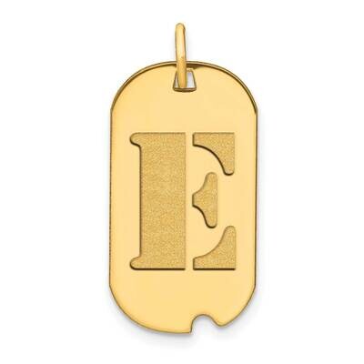 Letter E Initial Dog Tag Pendant 14k Gold Polished YC1439E, MPN: YC1439E, 196904090213