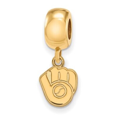 Milwaukee Brewers Bead Charm x-Small Dangle Gold-plated Silver GP027BRE, MPN: GP027BRE, 886774930558