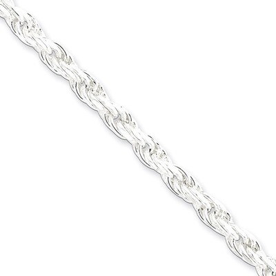 9 Inch 4.75mm Diamond-cut Rope Chain Sterling Silver QDC100-9, MPN: QDC100-9, 886774412092