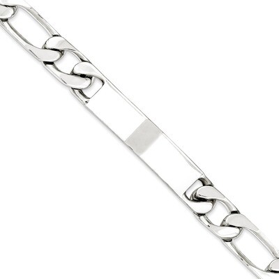 8.5 Inch 8.5 inch Polished Engravable Figaro Link ID Bracelet Sterling Silver QID111-8.5, MPN: QID1…