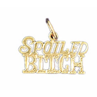 Dazzlers Jewelry Spoiled Bitch Pendant Necklace Charm Bracelet in Yellow, White or Rose Gold 10658,…
