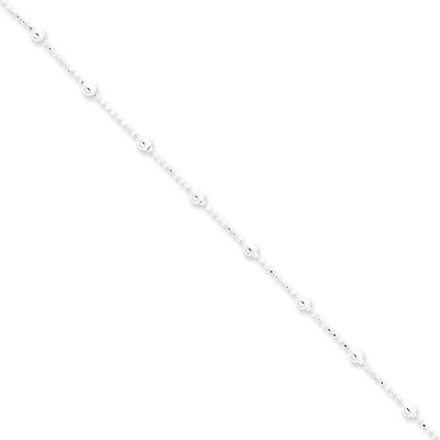 16 Inch 1.15mm Diamond-cut Beaded Chain Sterling Silver QPE54-16, MPN: QPE54-16, 883957981369