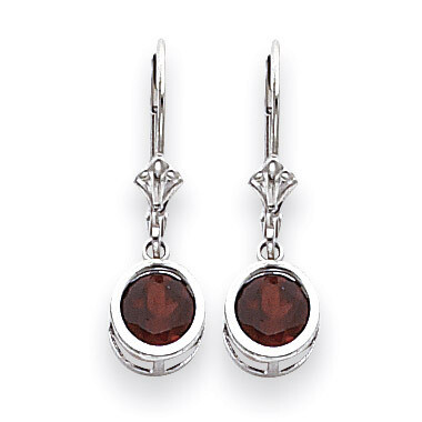 6mm Garnet Leverback Earrings 14k White Gold XLB101WGA, MPN: XLB101WGA, 883957118307