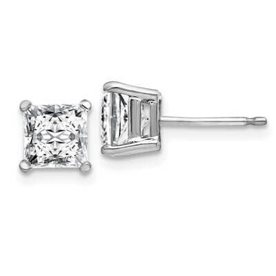 1.50ct. 5.0mm Princess G H I True Light Moissanite Earrings 14k White Gold WG364-10MT, MPN: WG364-1…