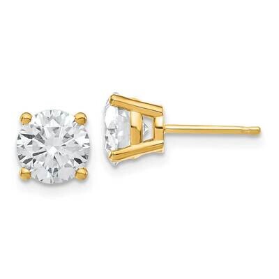 2.5ct. 7.0mm Round D E F Pure Light Moissanite Earrings 14k Gold YG324-11MP, MPN: YG324-11MP, 19110…