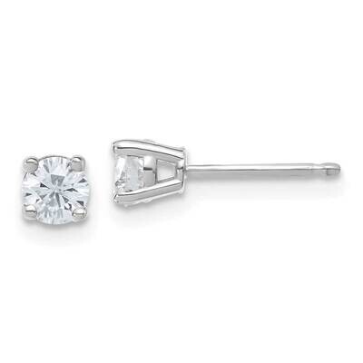 1/2ct. 4.0mm Round D E F Pure Light Moissanite Earrings 14k White Gold WG324-5MP, MPN: WG324-5MP, 1…