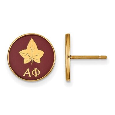 Alpha Phi Enameled Post Earrings Gold-plated Silver GP046APH, MPN: GP046APH, 191101099205