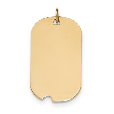 Plain .011 Gauge Engravable Dog Tag with Notch Disc Charm 14k Gold XM297/11, MPN: XM297/11, 1911014…