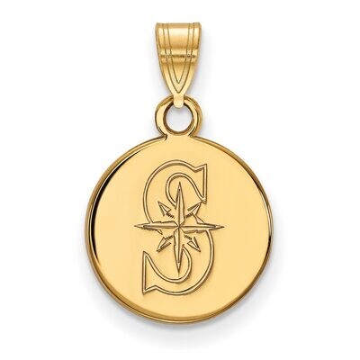 Seattle Mariners Small Disc Pendant Gold-plated Silver GP010MRN, MPN: GP010MRN, 886774911083