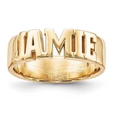 Casted High Polish Name Ring 14k Gold XNR54Y, MPN: XNR54Y,