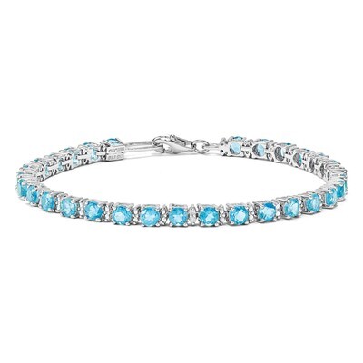 Blue Topaz and Diamond Bracelet Sterling Silver QX853BT, MPN: QX853BT, 886774647692