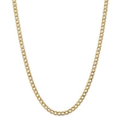 5.25mm Semi-Solid Curb Chain 28 Inch 14k Gold BC108-28, MPN: BC108-28, 883957171104