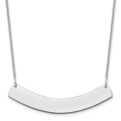 Polished Curved Blank Bar Necklace 14k White Gold Medium XNA1205W, MPN: XNA1205W,