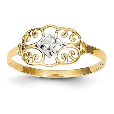 Filigree Ring 14k Gold &amp; Rhodium K2051, MPN: K2051, 637218110759