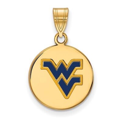 West Virginia University Medium Enamel Disc Pendant Gold-plated Silver GP040WVU, MPN: GP040WVU, 886…