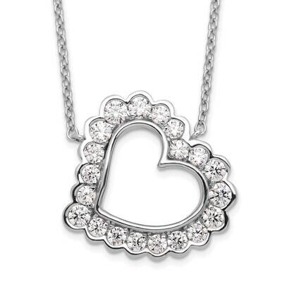 Si1/Si2, G H I, Heart Necklace 14k White Gold Lab Grown Diamond PM9149-075-WLG-18, MPN: PM9149-075-…