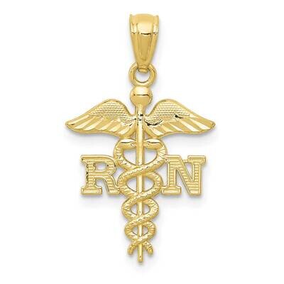 Diamond-Cut Polished Rn Nurse Pendant 10k Gold 10K6119, MPN: 10K6119, 191101085338