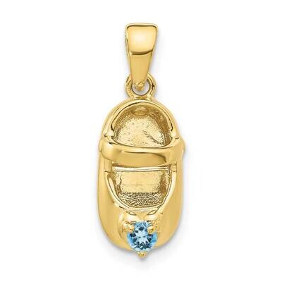 3-D December Synthetic Stone Engraveable Baby Shoe Charm 10k Gold 10K4652DEC, MPN: 10K4652DEC,