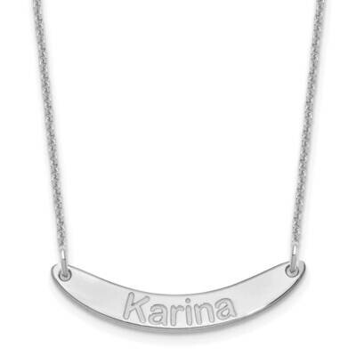 Polished Curved Arial Rounded Bar Necklace 10k White Gold Small 10XNA1218W, MPN: 10XNA1218W,