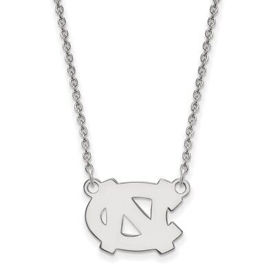 University of North Carolina Small Pendant with Chain Necklace 14k White Gold 4W014UNC-18, MPN: 4W0…