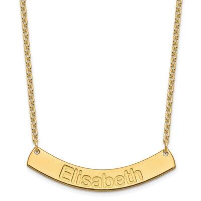 Medium Polished Curved Arial Rounded Bar Necklace Gold-plated Sterling Silver XNA1239GP, MPN: XNA12…