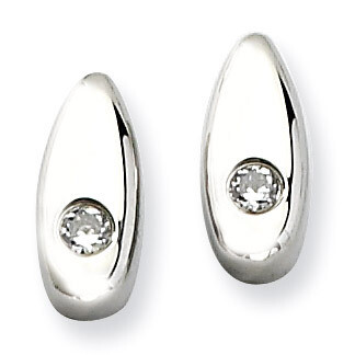 Polished with Synthetic Diamond Post Earrings - Stainless Steel SRE309 by Chisel, MPN: SRE309, 8867…