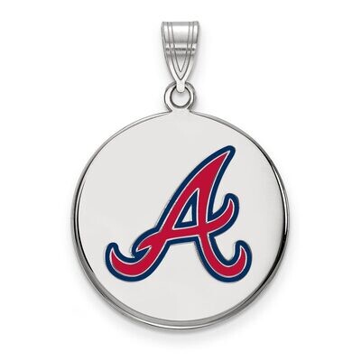 Atlanta Braves Large Enamel Disc Pendant Sterling Silver SS017BRA, MPN: SS017BRA, 886774628011
