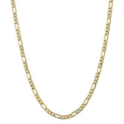 Leslie&#39;s 5.35mm Semi-Solid Figaro Chain 20 Inch 10k Gold HB-8234-20, MPN: 8234-20, 191101755484