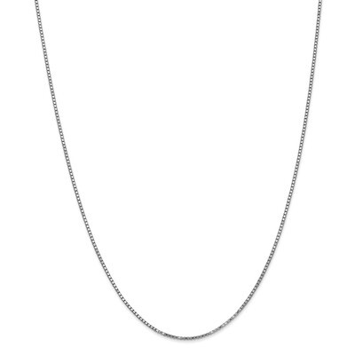 20 Inch 1.30mm Box Chain 10k White Gold 10KWB125-20, MPN: 10KWB125-20, 191101597695