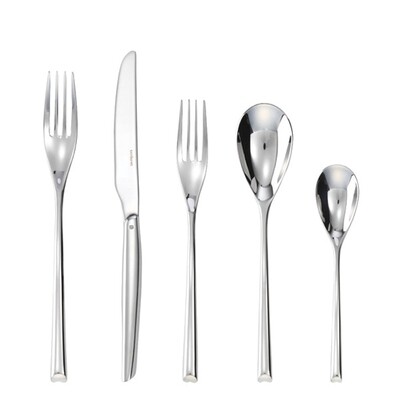 Sambonet h-art 5 piece place setting solid handle - silverplated on 18/10 stainless steel, MPN: 527…