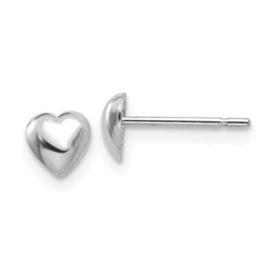 Heart Post Earrings 14k White Gold Polished TE597W, MPN: TE597W, 637218172269
