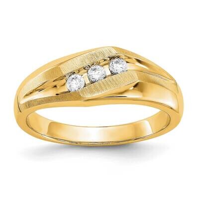 Diamond Vs/Si, D E F, Brushed/Polished Men&#39;s Band 14k Yellow Gold True Origin Lab Grown RM3539-021-…