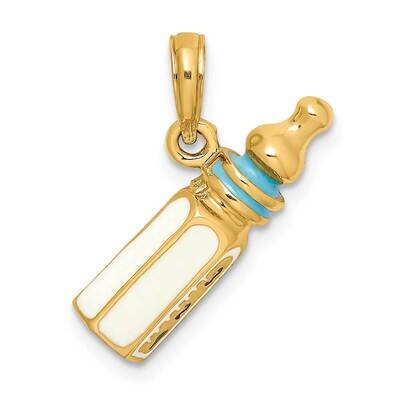Enamel Baby Bottle Charm 14k Gold 3-D K6849, MPN: K6849, 637218127245