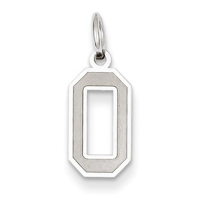 Small Satin Number 0 Charm 14k White Gold WSS00, MPN: WSS00, 886774121444