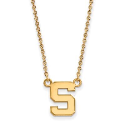 Michigan State University Small Pendant with Chain Necklace 14k Yellow Gold 4Y015MIS-18, MPN: 4Y015…