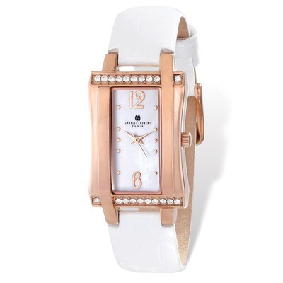 Charles Hubert IP Rose Stainless Leather 23x32mm Watch Ladies XWA4876, MPN: XWA4876, 848870006193