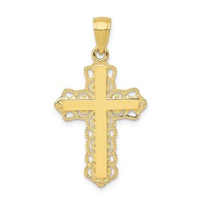 Lace Trim Cross Pendant 10k Gold 10C4184, MPN: 10C4184,