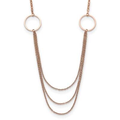 Rose Ip-Plated Multi Chain 35.5 Inch Necklace Stainless Steel Polished SRN3009-35.5, MPN: SRN3009-3…