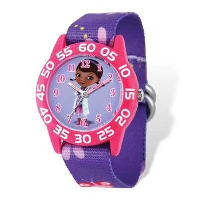 Disney Doc McStuffins Acrylic Purple Floral Time Teacher Watch  XWA5122, MPN: XWA5122, 843231081109