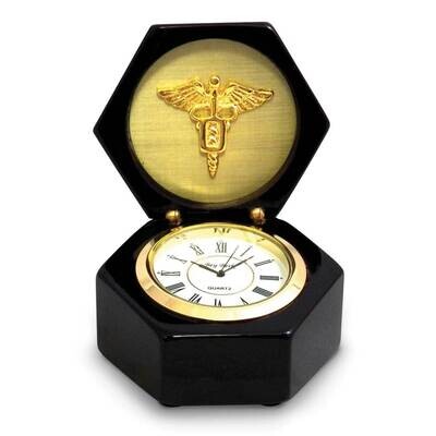 Dental Lacquered Black Wood Quartz Clock in Box GM21475, MPN: GM21475, 797140157762
