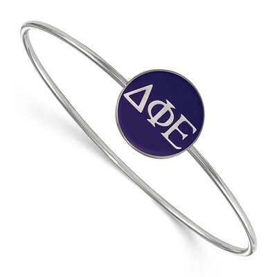 Delta Phi Epsilon Enameled Slip-on Bangle Sterling Silver SS024DPH-8, MPN: SS024DPH-8, 191101101168