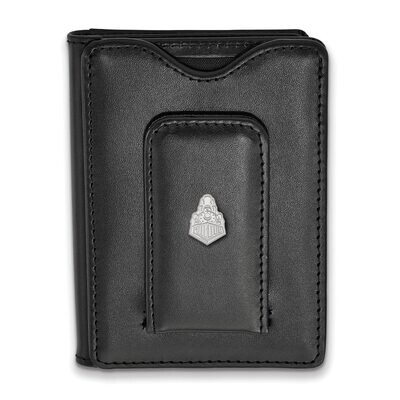 Purdue Black Leather Wallet Sterling Silver on Leather SS048PU-W1, MPN: SS048PU-W1, 886774696232